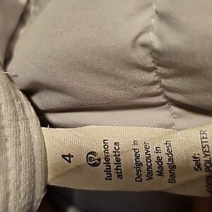 Silver jacket Lululemon size 4